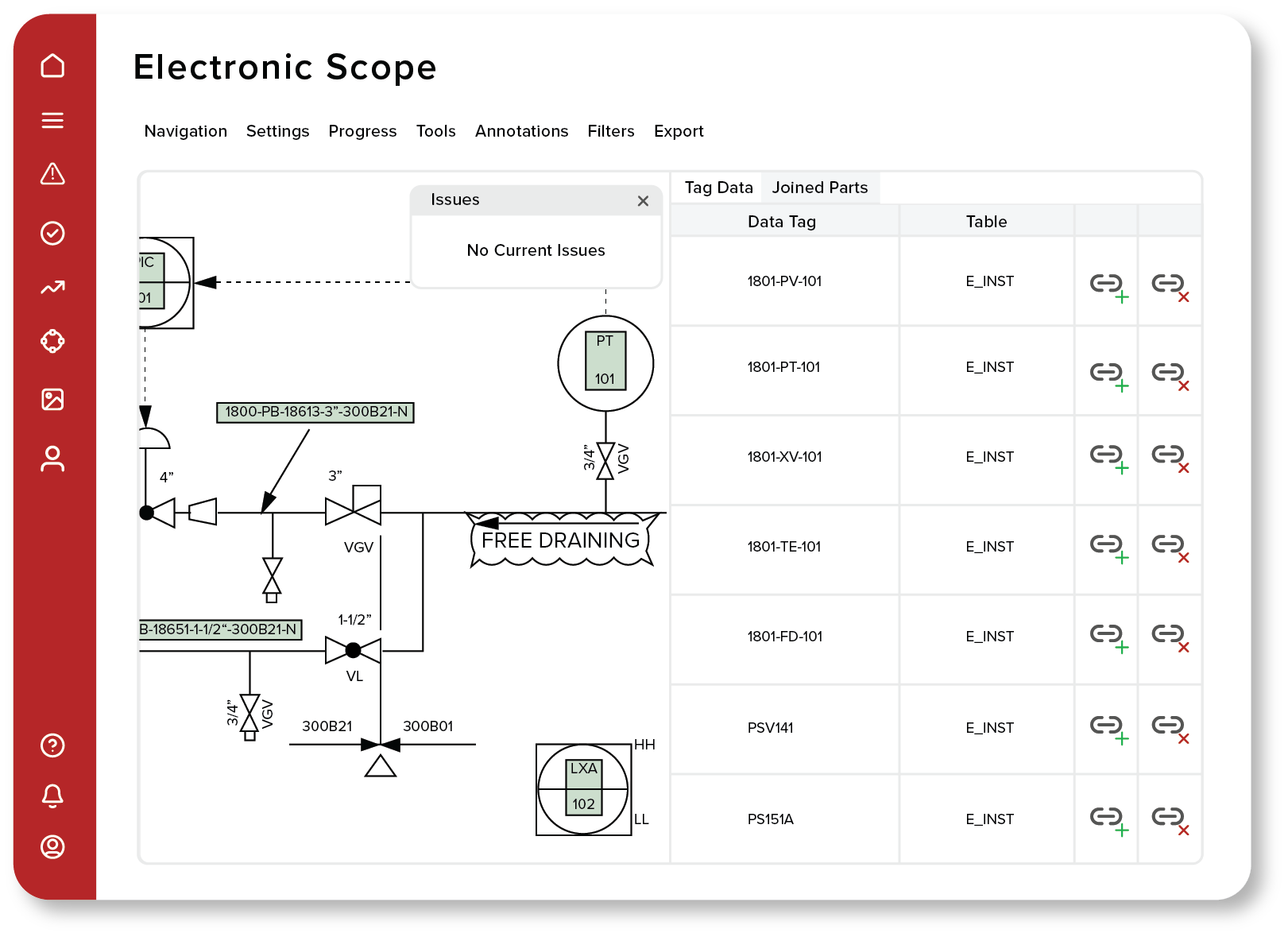 Electronically verify project scope with commissioning document management