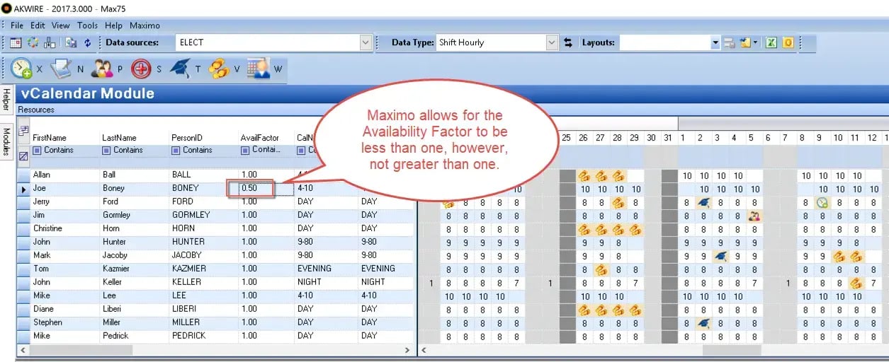 vCalendarwithcallout AKWIRE IBM Maximo