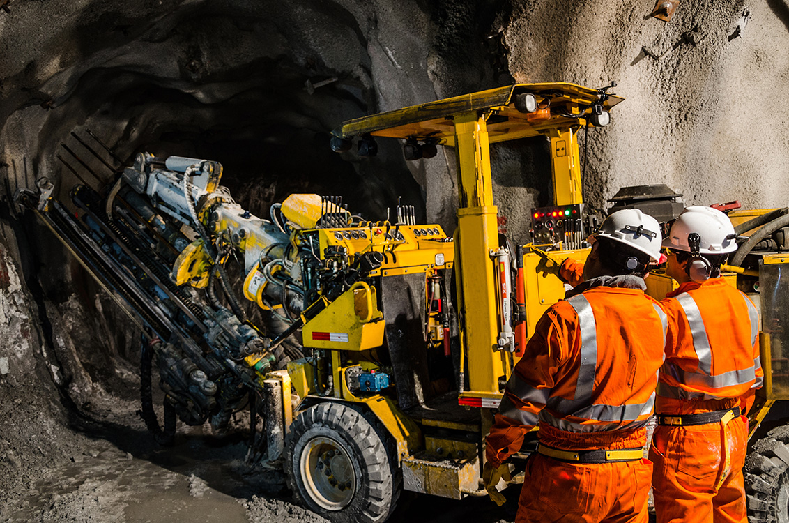 Mining operation in a cave