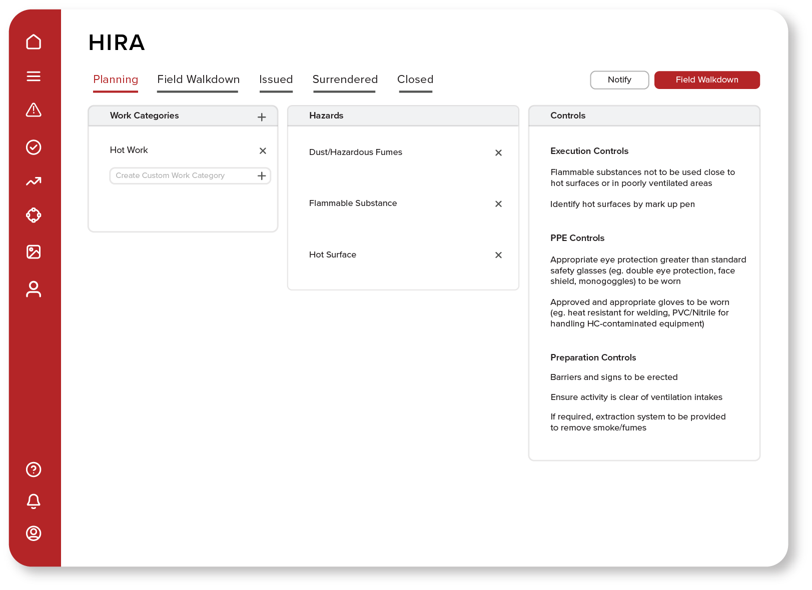 Improve control of Hot Work Permit creation with eptw electronic permit to work system