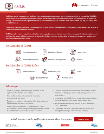 Prometheus CMMS Datasheet