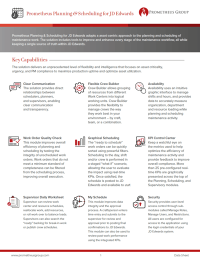 Prometheus Planning & Scheduling for Oracle JD Edwards