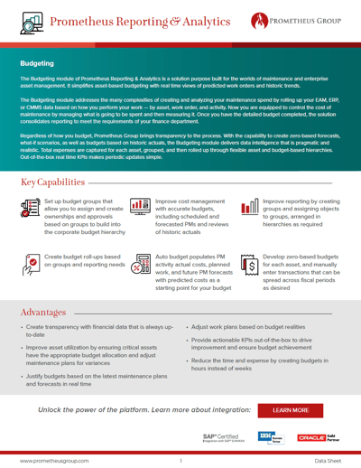 Prometheus Reporting & Analytics Budgeting