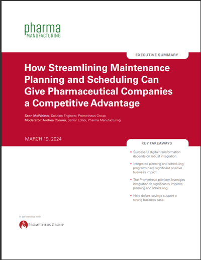 How Streamlining Maintenance Planning and Scheduling Can Give Pharmaceutical Companies a Competitive Advantage