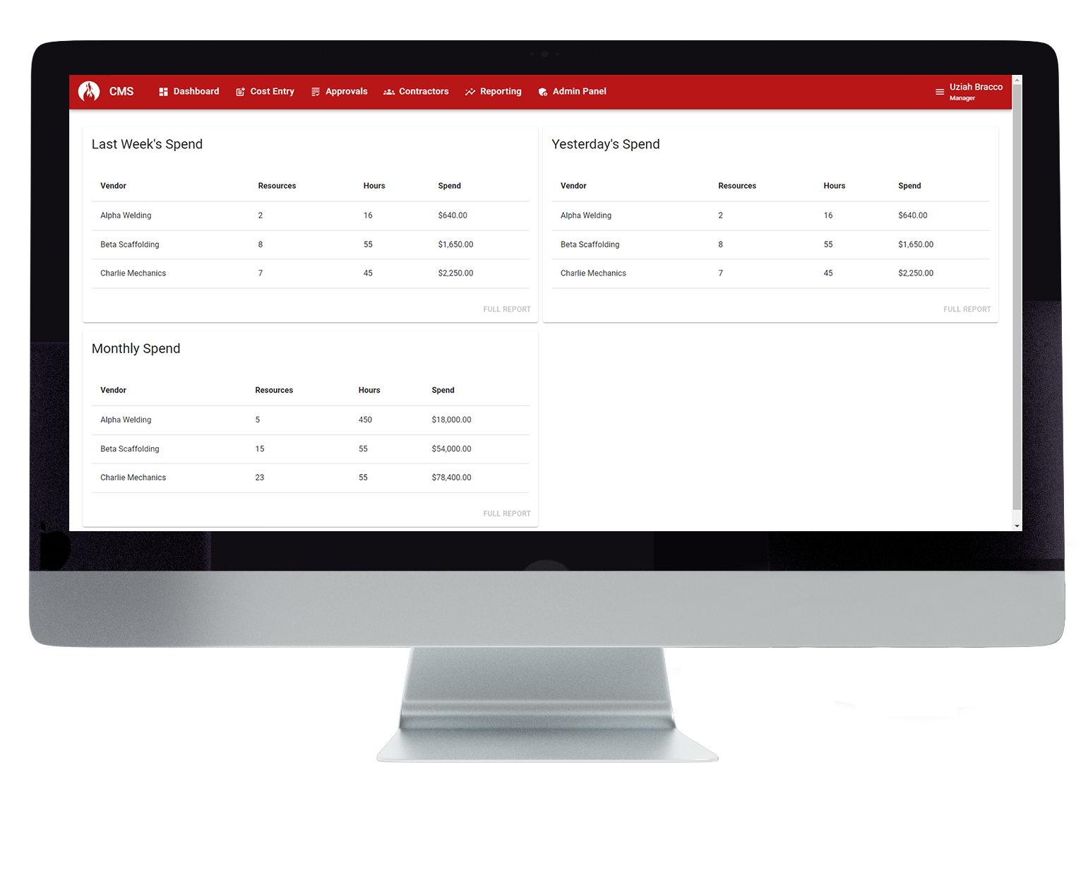 Contractor Management Dashboard Mockup-2