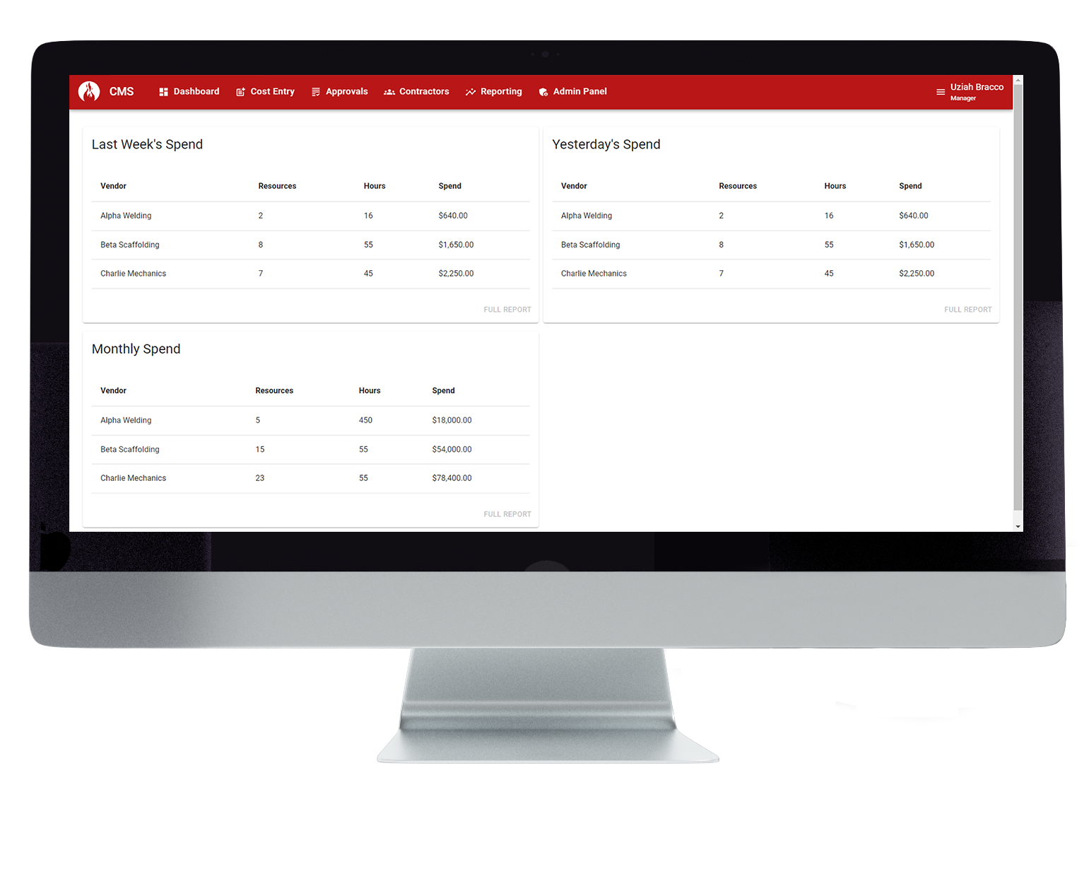 Contractor Management Dashboard Mockup-2