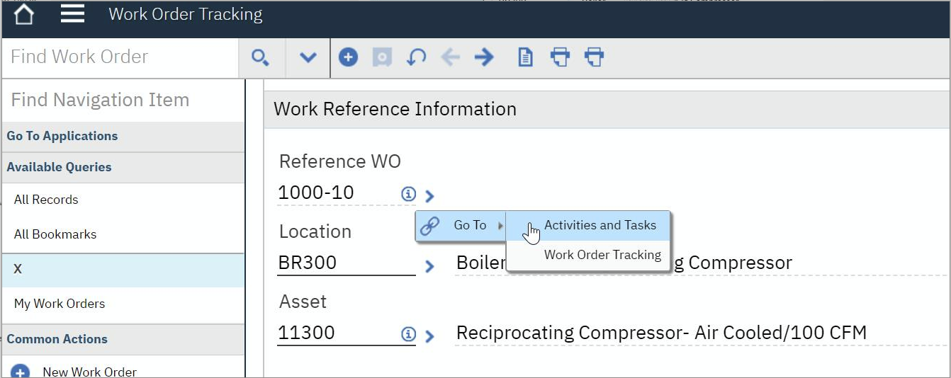 Activities and Tasks in IBM Maximo Work Reference Information
