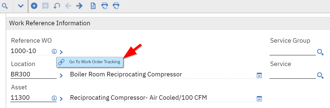 Work Reference Information in IBM Maximo