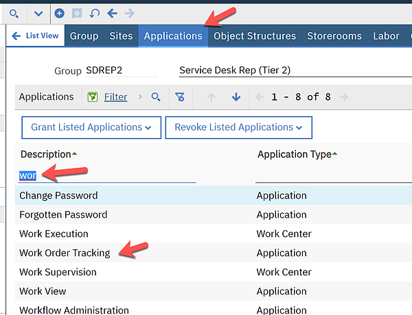 Applying the signature option to a specific group in IBM Maximo