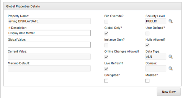 Changing how the date is displayed for all users in IBM Maximo