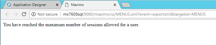 IBM Maximo CMMS session error