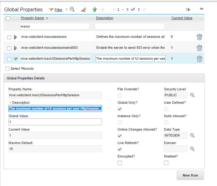 Maximo CMMS maximum number sessions