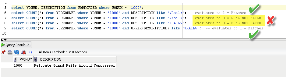 IBM Maximo CMMS case sensitivity