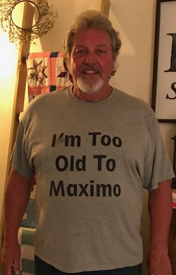 IPSC Employee Wearing "I'm too old to Maximo" shirt