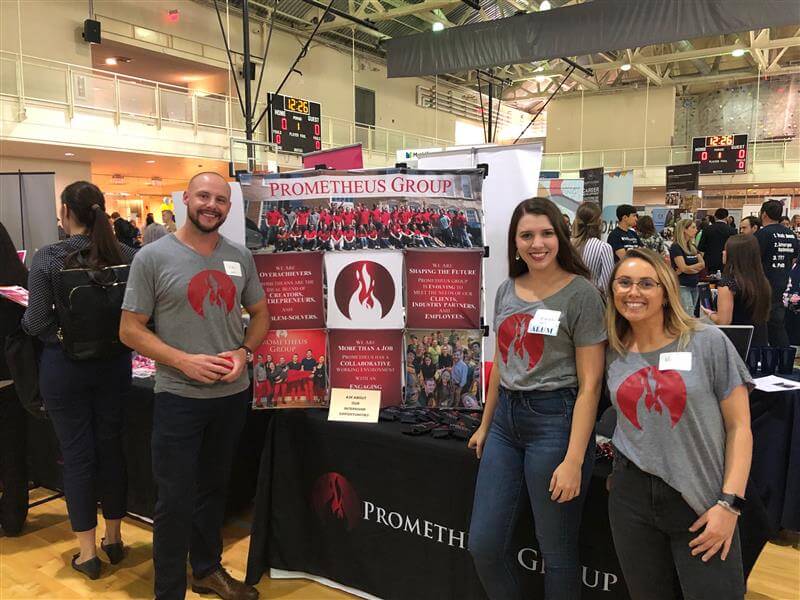 Prometheus Group reps at the UNC Career Fair