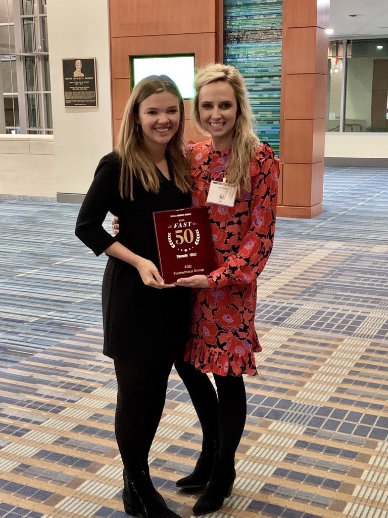 Kayla and Jenny with plaque