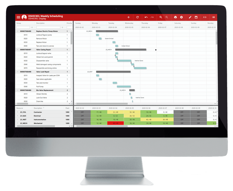 Prometheus Planning and Scheduling desktop view