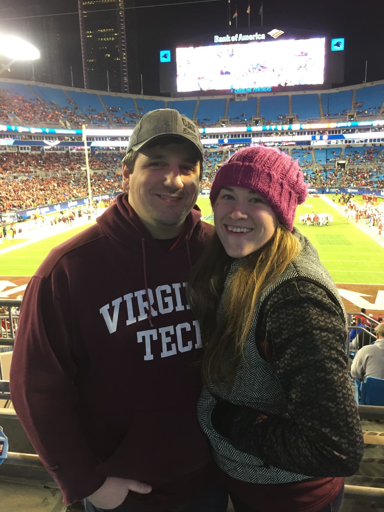 Derek at a Virginia Tech football game