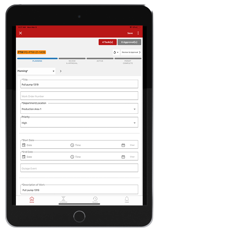 Prometheus ePAS software on a mobile device