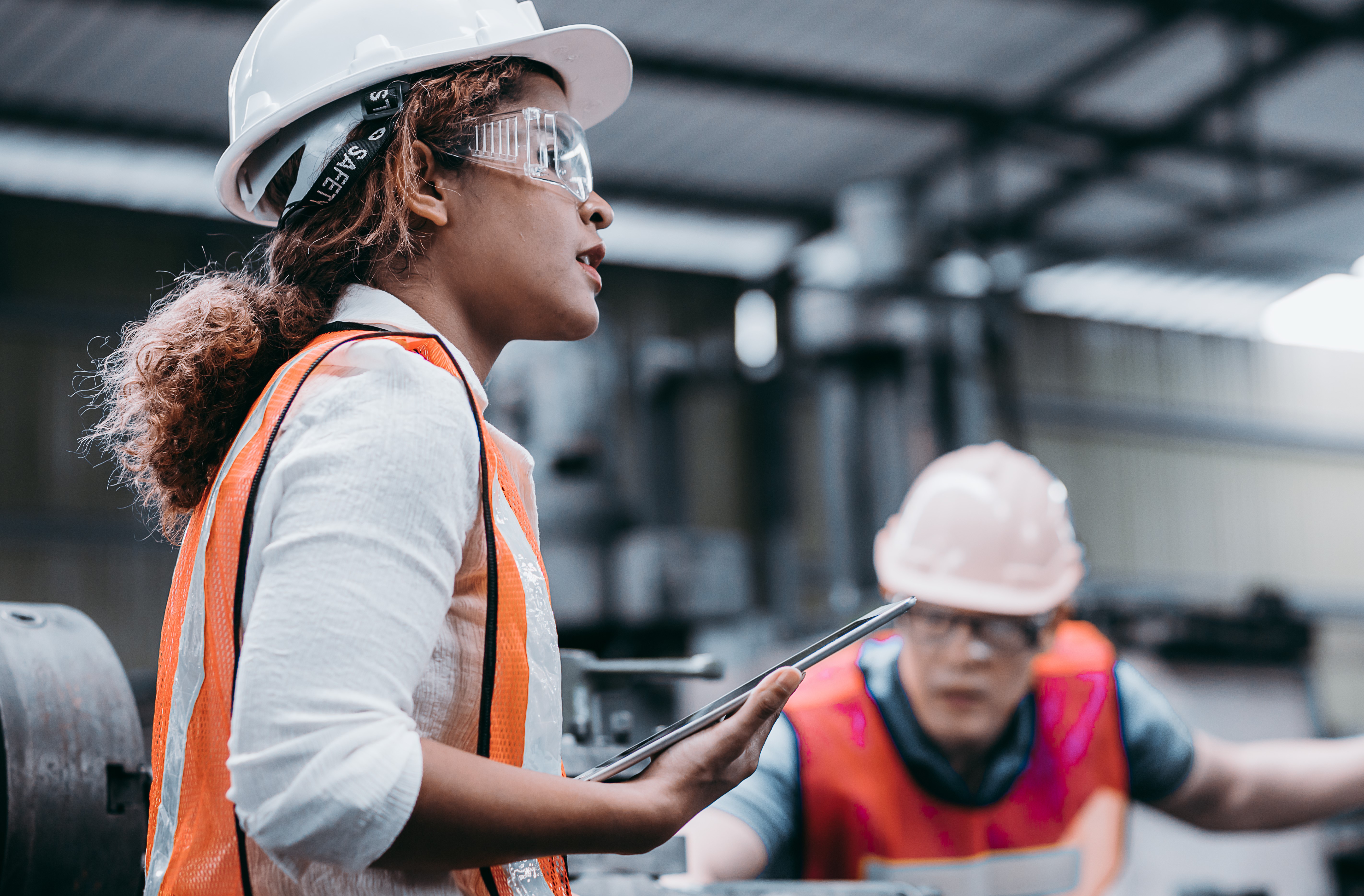 Workers access asset in the plant