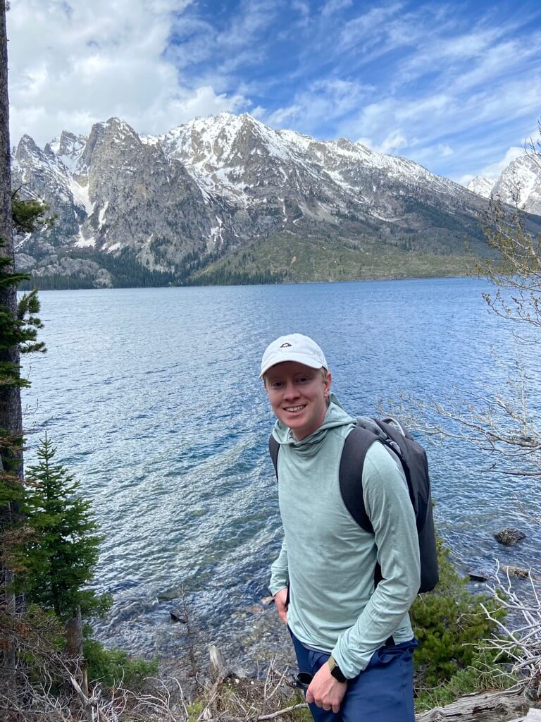 Stephen Taylor by a mountain lake