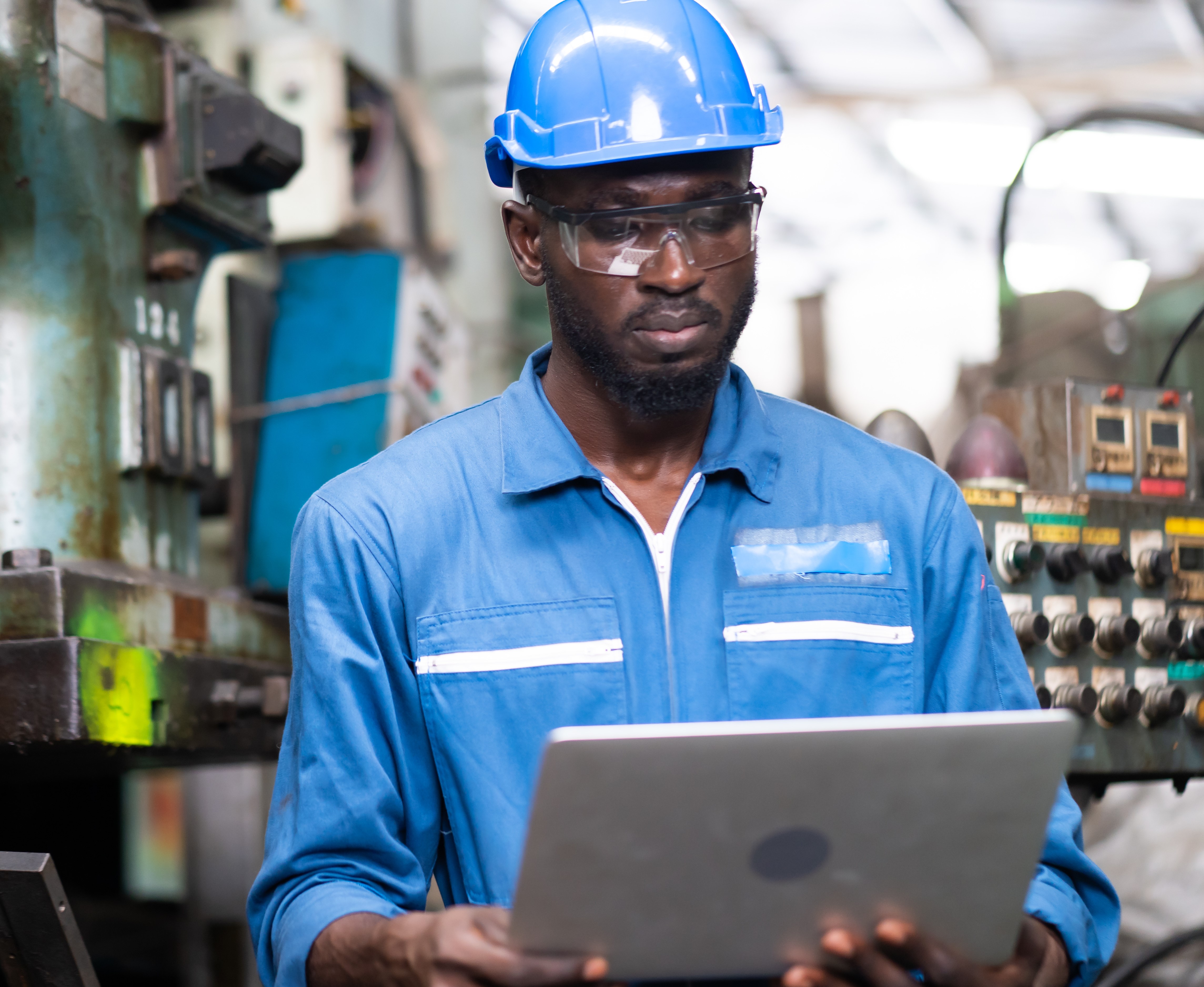 Technician reviewing maintenance information on a tablet