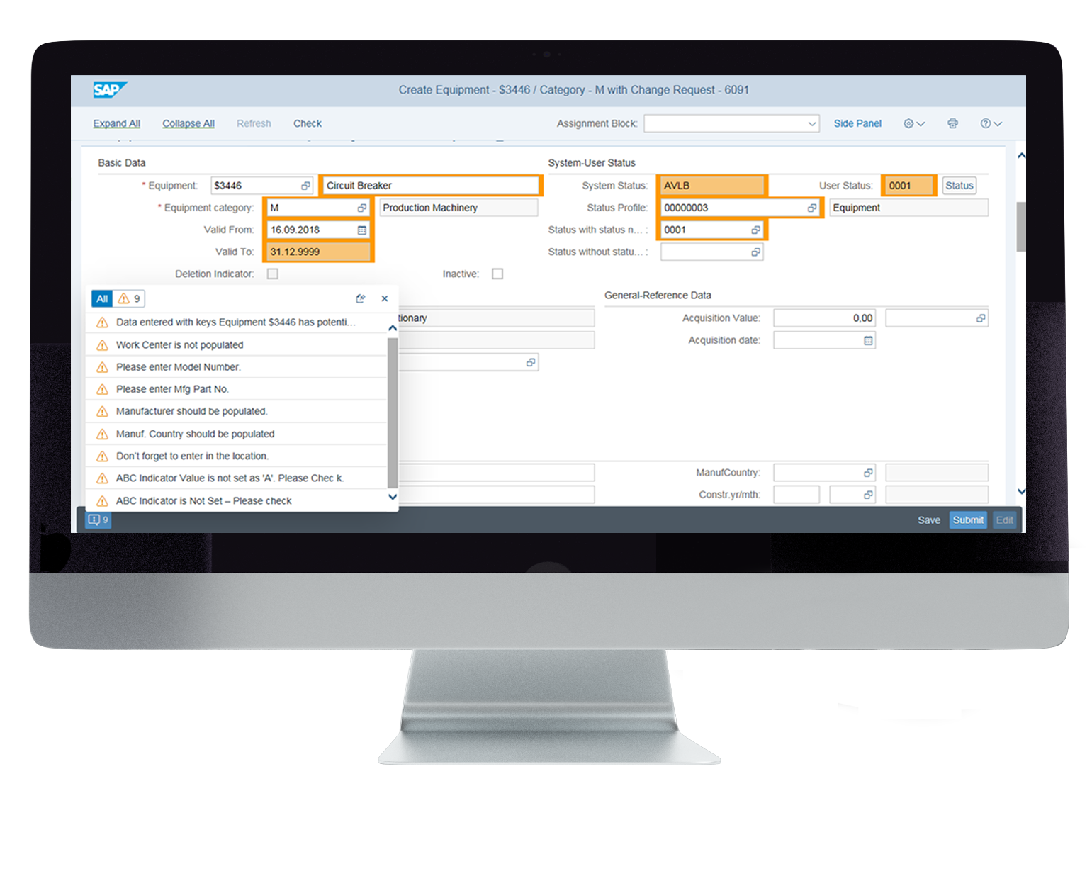 MDG (EAM) Category M Change Request Mockup