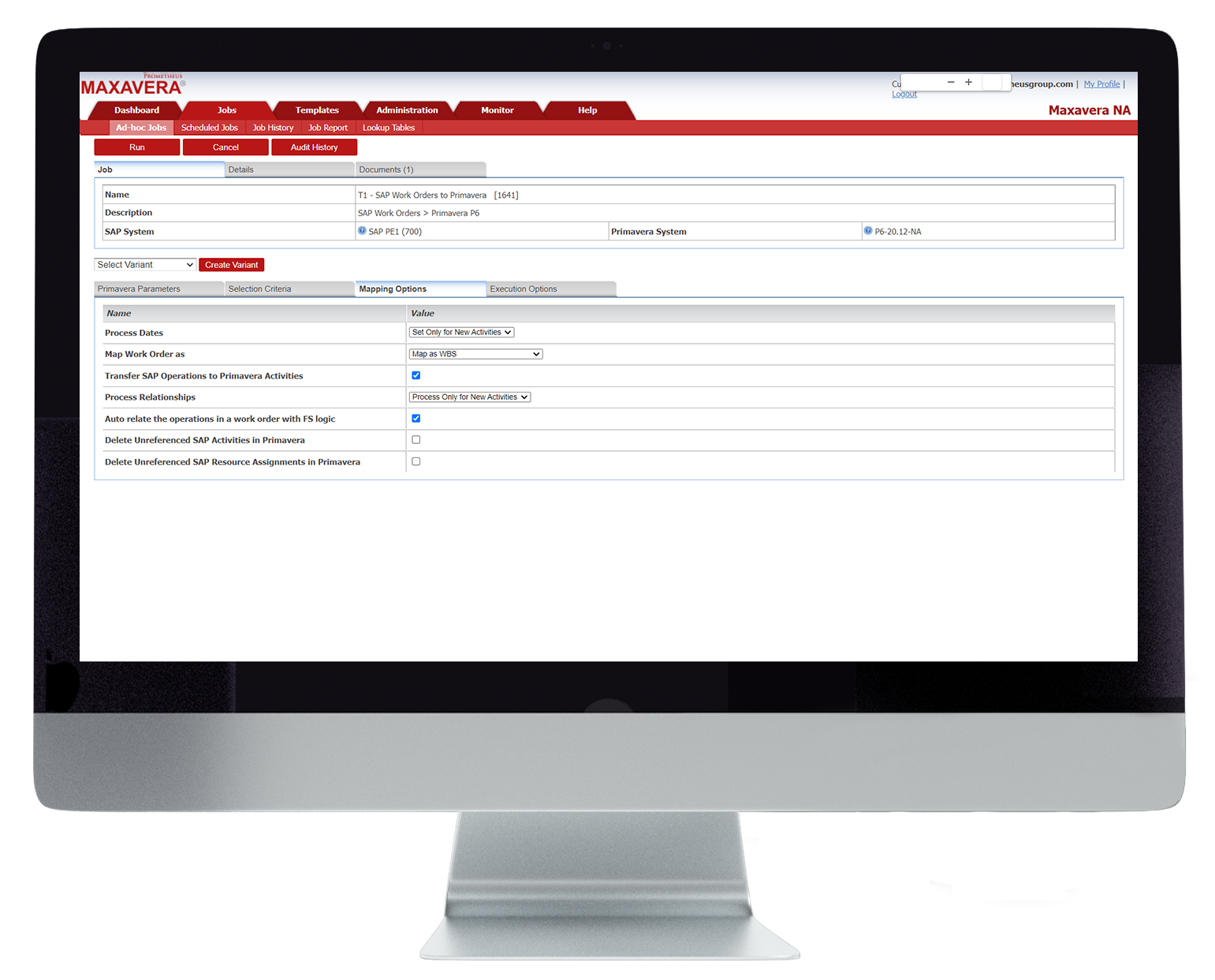 Maxavera Mapping for SAP (Desktop)