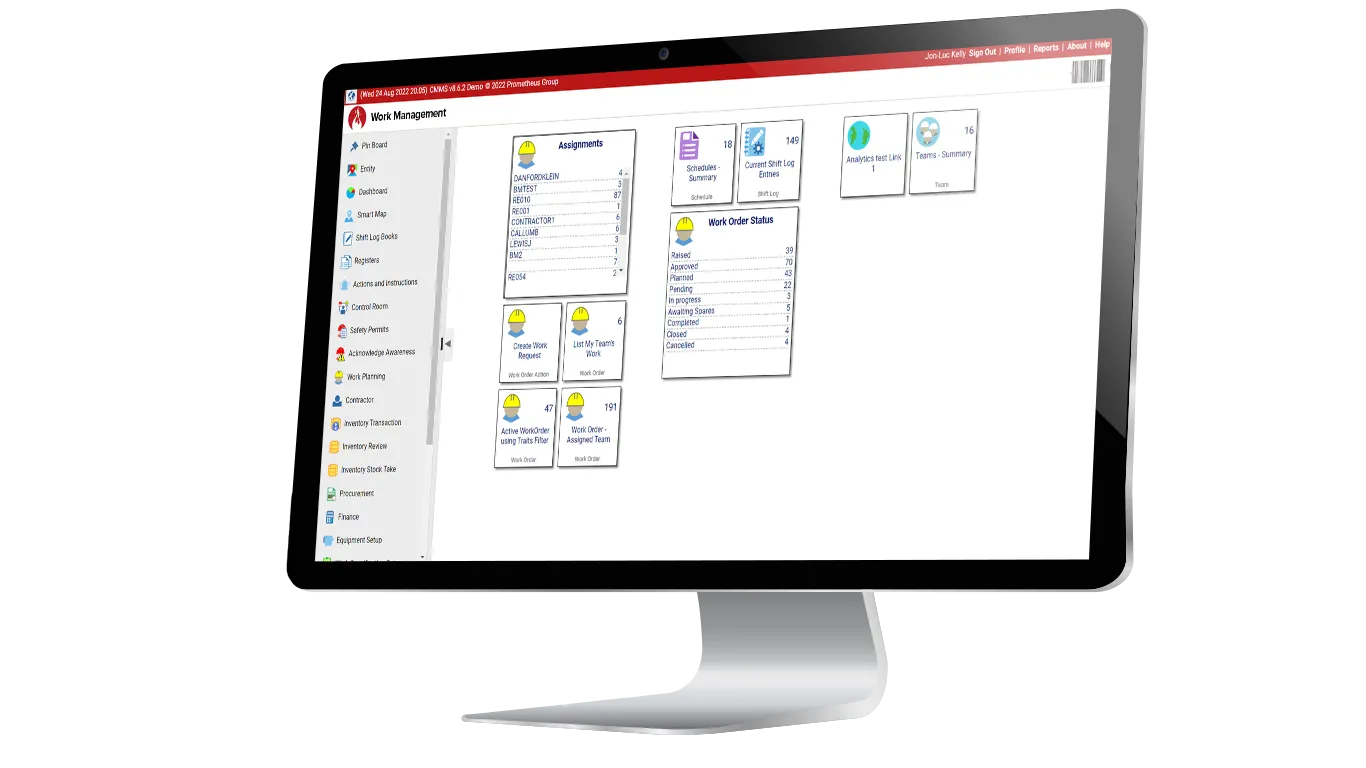 Prometheus CMMS Work Management Interface