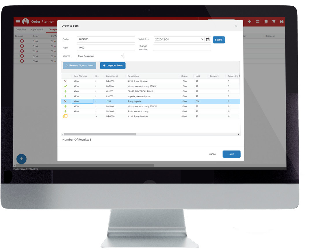 Order to Task List & BOM